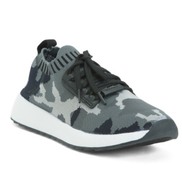 NAUTICA Zyla Knitted Black Camo Sneakers Back Logo NIB - Picture 1 of 11